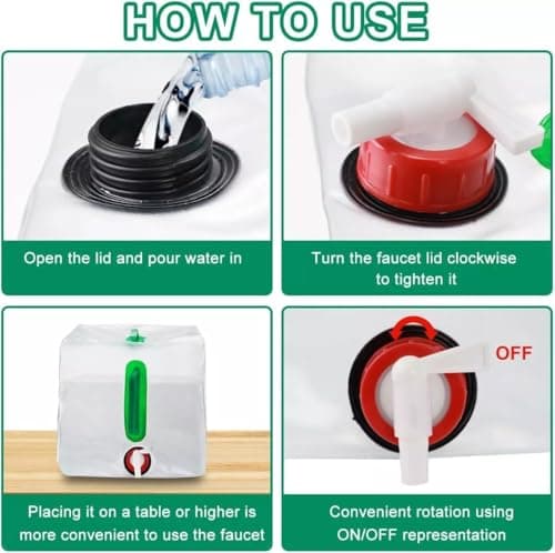 20L Collapsible Water Container with Tap – Large Capacity Foldable Portable Water Carrier for Camping Water Containers, Outdoor Hiking, BBQ, Picnic, Lightweight Water Carrier Camping Water Bottle — view 6