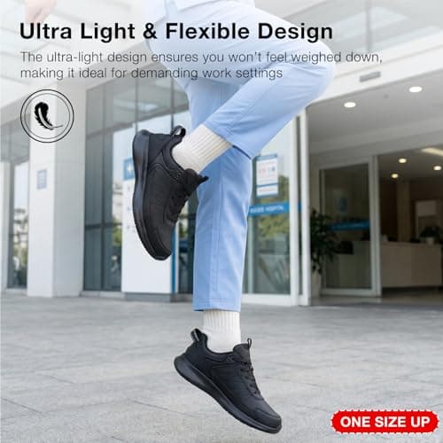 SPIEZ Non Slip Chef Shoes, Lightweight Women Work Trainers, Black UK 4 — view 5