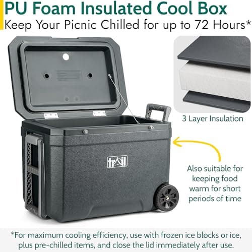 Trail Large 45L Cool Box on Wheels, Dark Grey — view 3