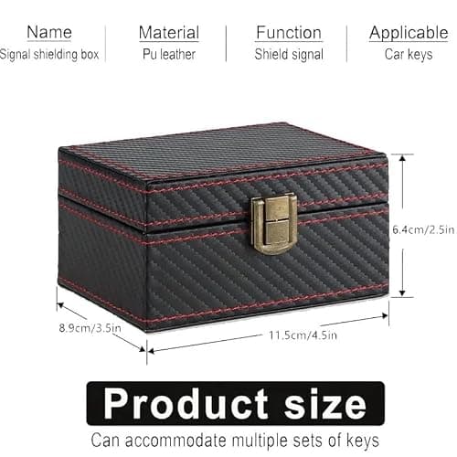 KAV Faraday Box and Faraday Car Key Fob Protector Pouch Bundle - RFID Signal Blocking Pouch & Anti-Theft Key Fob Case - Keyless Entry Protection for Car Keys, Phones (1 Box with 2 Pouch) — view 5