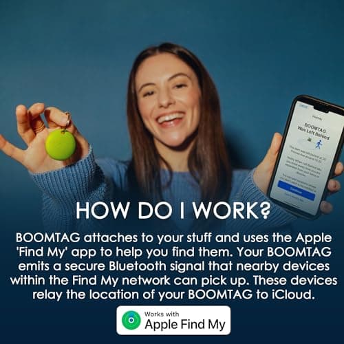 Boompods Tag Tracker Bluetooth Tracker Tag, Ocean Blue & Lime Green — view 2
