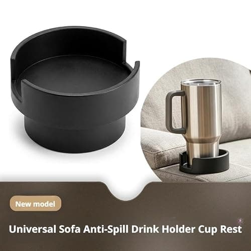 2Pcs Couch Cup Holder Adapter Insert, Sofa Cup Holder for Mugs & Tumblers, Universal Sofa Drink Expander Anti-Slip for Recliner & Sectional Use,Spill-Free Drink Storage on Sofas (M) — view 2