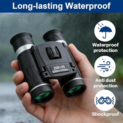 200x25 Compact Binoculars for Kids Adults High Power Pocket Binoculars — view 6