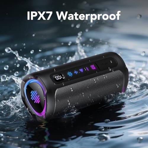 aowoka Bluetooth Speaker, Portable Wireless Bluetooth 5.4 Speaker, 20W Stereo Sound, Deep Bass, LED Display, 20H Playtime, IPX7 Waterproof, TWS Pairing for Outdoor, Party, Travel — view 5
