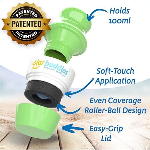 Solar Buddies Refillable Roll On Sponge Applicator For Kids, Adults, Families, Travel Size Holds 100ml Travel Friendly for Sunscreen, Suncream and Lotions — view 2
