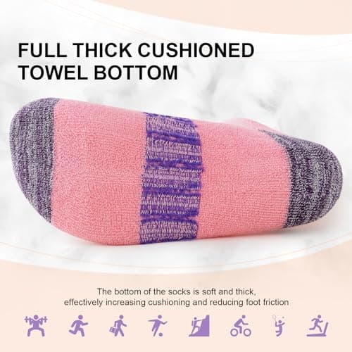 inaWarm Women's Cotton Walking Socks, 6 Pairs, Cushioned and Thermal — view 3