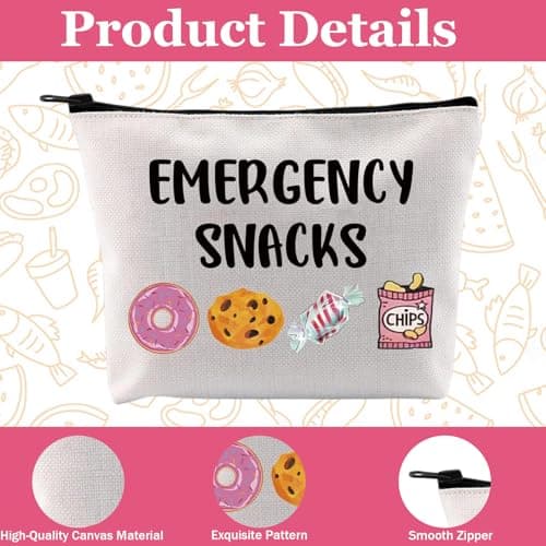 Emergency Snacks Bag, Reusable Snack Bags, Canvas Food Storage Bag for Organizing, Hiking, and Work Emergency Kits, Portable Travel Bags for Women, Students, and Office — view 3