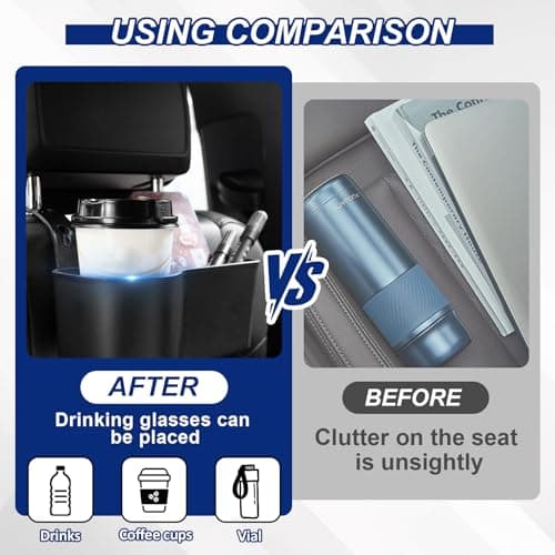 2 in 1 Car Seat Back Organizer,Adjustable Cup Rack Car Drink Holders — view 4