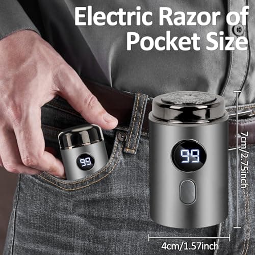 Mini Shavers for Men Electric Razor, USB Rechargeable Travel Shaver, Waterproof Shaving Machines, Wet and Dry Trimmer, Portable Shavers for Home Travel — view 6