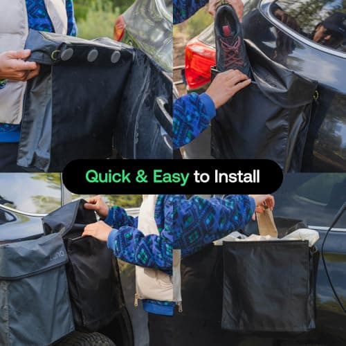 Luno Magnetic Gear and Shoe Storage Bag - Water Resistant, Magnetic Attachment, Quick-Dry Mesh Bottom | Quick and Easy Install | Great for Shoes, Gear, or Trash While Camping, Black, L, Perfect — view 6