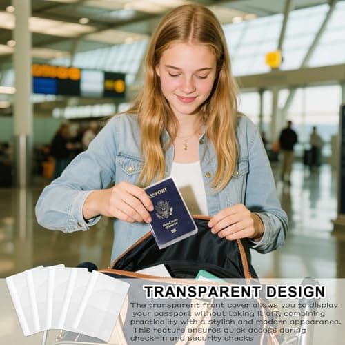10pcs Waterproof Passport Cover – Transparent Vinyl Travel Wallet with Extra Pockets for Cards & Tickets, adult Waterproof Clear Passport Cover Plastic Passport, Frosted Plastic Passport Cover — view 5