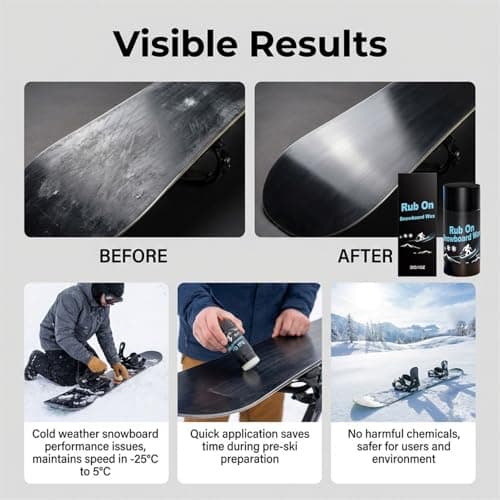 Ceweao Rub On Snowboard Wax | 30g Solid Ski Maintenance Wax With Cork Applicator | Easy Use Reduce Friction Tool, For Indoor Outdoor Home Sports Snow Snowboard Skiing Cross-Country — view 5