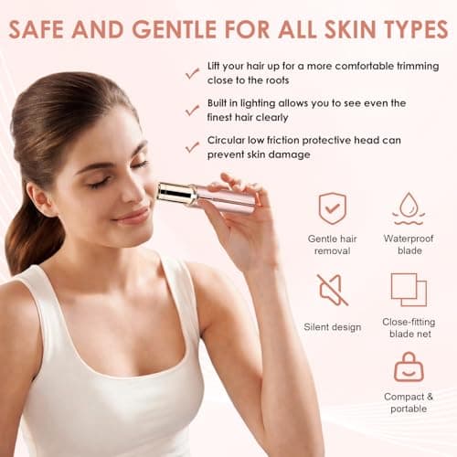 Facial Hair Remover for Women Face Hair Trimmer Rechargeable Facial Shaver — view 3