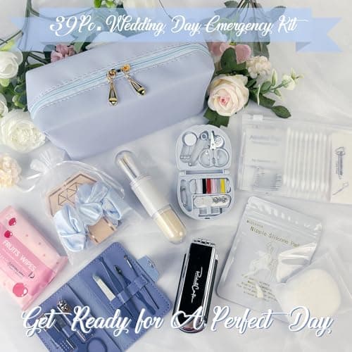ARK Survivor Women's Wedding Emergency Kit 39 Essential Items for Brides Team Bride All in One Travel Kit Personal Care Women's Travel Set (Sky Blue) — view 2