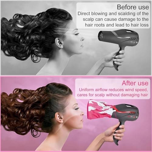 Hair Dryer Diffuser Sock, Portable Foldable Attachment for Curly Wavy Hair, Double-Layer Nylon Heat Protection Cap, Fits Most Standard Blow Dryers with Elastic Band, Travel Friendly — view 4