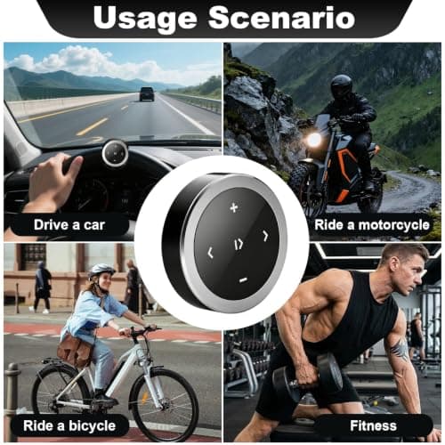 Wireless Bluetooth Media Button with Steering Wheel Mount for iPhone — view 6