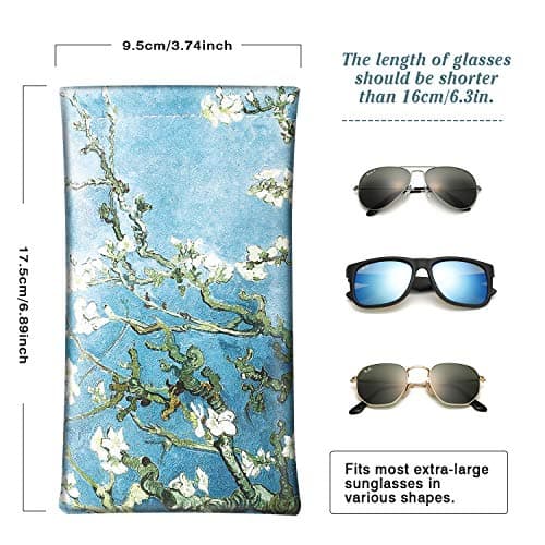 MoKo Squeeze Top Glasses Pouch, Leather Soft Sunglasses Case, 2pack — view 5