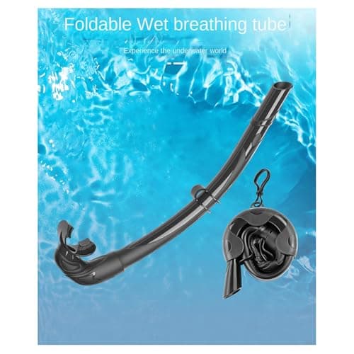 Tskcvy Soft Silicone Diving Snorkel, Portable and Foldable Design, Easy to Breathe, Suitable for Free Diving and Swimming,B — view 2