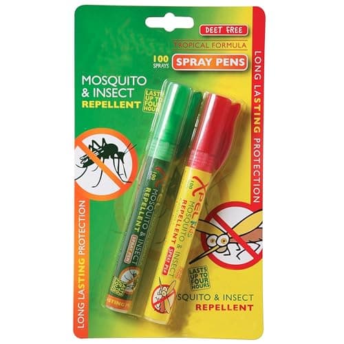 Insect Repellent Pens 2 Pcs - Tropical Sprey Pen Mosquito and Inscet Repellent Give Up to 100 Sprays & Lasts up to 4 Hours - DEET Free - Pump Spray Action - Travel Size