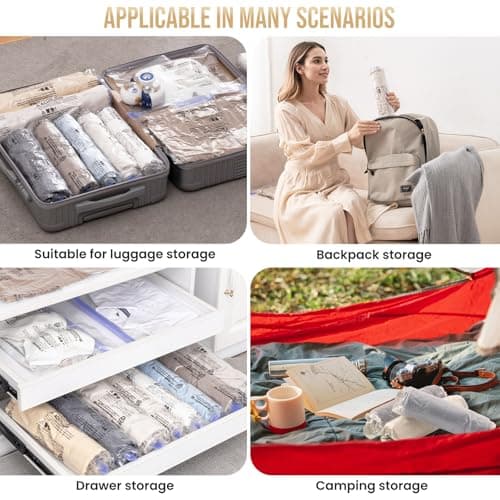 TAILI Small Vacuum Bags for Clothes, 10 Pack 60 X 40 CM, Space Saver — view 6