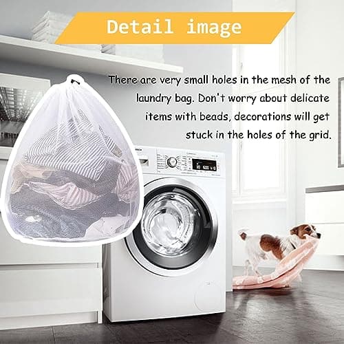 Extra Large White Mesh Laundry Bag 79 x 68 cm with Drawstring — view 3