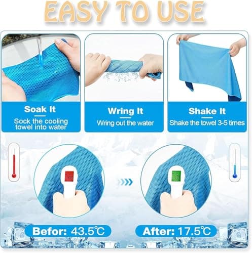 Moxychrony 4 Pcs Cooling Towels, Soft Breathable Cool Towels for Neck, Quick Dry Gym Towel, Ice Towels for Work Out Sports Travel, Orange/Light Blue/Rose Red/Light Grey — view 4