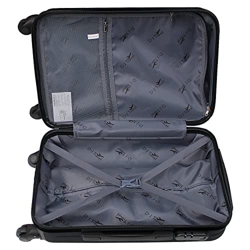 Daniel James Cabin Suitcase - 18” or 20” Lightweight Carry On Hand Luggage with 4 Spinner Wheels - Airline Approved Hard Shell ABS Trolley Case Bag with Combination Lock (Black, 18-INCH) — view 2