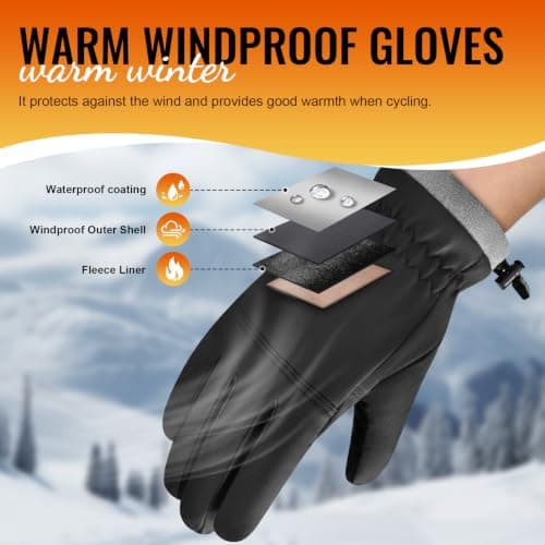 Yobenki Thermal Gloves for Men Women, Touchscreen Winter Gloves — view 4