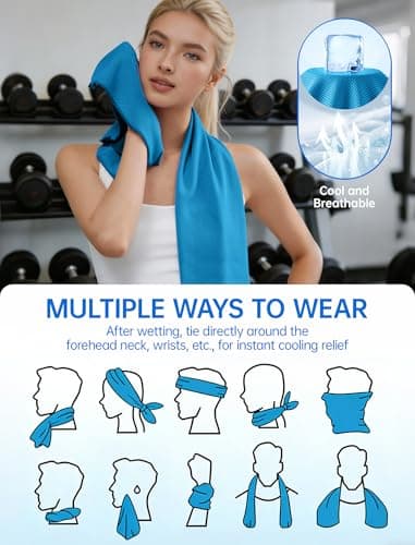 CHEMLUK Cooling Towels for Hot Weather: 100x30CM Instant Cool Towel for Neck Face UPF 50 Quick Dry Microfibre Ice Sweat Towel for Gym Sports Running Hiking Workout Travel — view 4