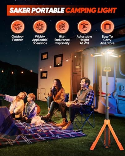 Saker Portable Camping Light with Stand 20000mAh 73.2" Work Light LD18 — view 2