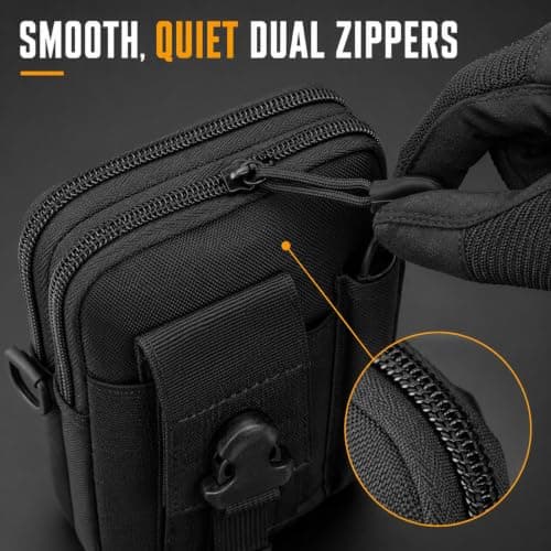 Favuit Tactical Molle Pouch Shoulder Bag for Men, Nylon Utility Crossbody Bag with Adjustable Strap, Compact EDC Belt Pouch, Multi-Pocket Outdoor Travel Waist Fanny Packs for Hiking Camping Cycling — view 4