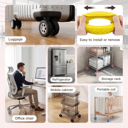 Ruwnii 40Pcs Suitcase Wheel Protectors, Silicone Luggage Wheel Covers Protector for Anti Scratch Carry On Travel Suitcase Wheels — view 4