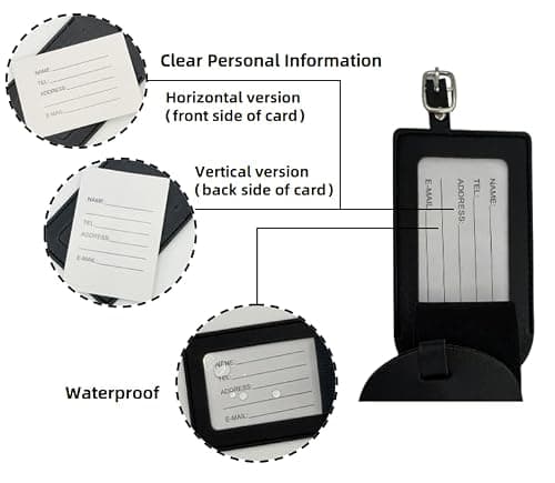TO EVERYWHERE Travel Luggage Tags, 2PCS Baggage Label, Suitcase ID Tags, Handbag Tag Labels, Luggage Suitcases Tags for Preventing Loss of Bags and Suitcases — view 3