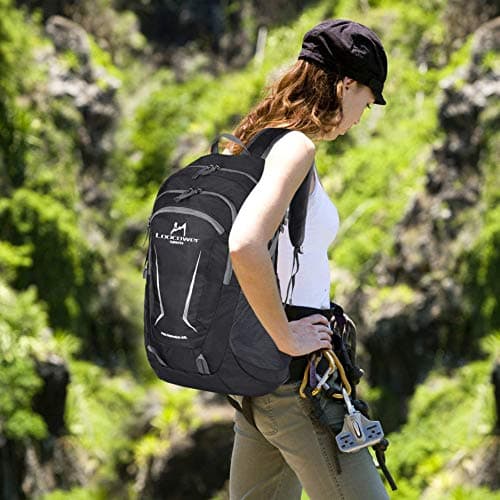 Loocower 45L Lightweight Foldable Backpack Walking Rucksack Hiking Daypack Packable Camping Travel Outdoor Sport Knapsack for Men Women - Black — view 6