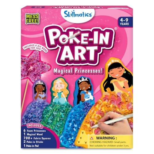 Skillmatics Poke-in Art – Magical Princesses, DIY Craft Kit, Gifts for Kids