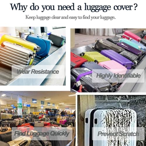 Highdi Suitcase Cover, Solid Color Travel Suitcase Covers, Washable Anti-Scratch Suitcase Covers Protectors, Luggage Covers for Suitcases Elastic (Pink,L(26-28inch)) — view 5