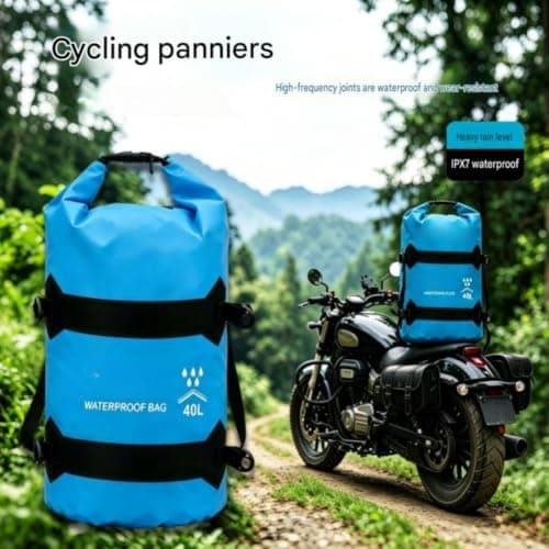 Waterproof Motorcycle Pannier Bag 40L PVC Saddle — view 2