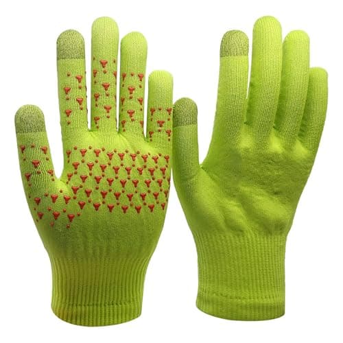 Jazuaiao Nonslip Touchscreens Ski Gloves for Mountaineering, Yellow — view 4
