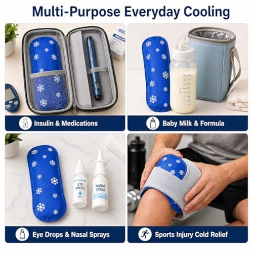 Insulin Cooler Ice Pack, Reusable Gel Ice Packs for Diabetic Insulin & Medication Travel| Non-Toxic, Leak-Proof & TSA-Friendly Cooling Packs| Keeps Insulin Safe with Medicine Cooler Bag, Pack of 2 — view 6