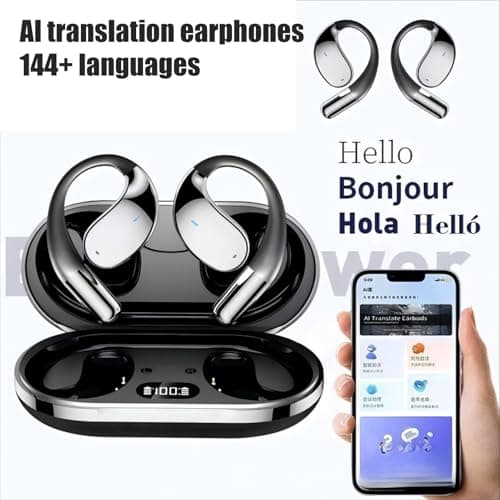 144 Languages Real-Time AI Tool - Translation Earbuds, Integrate Dual-driver Audio Systems | Wireless Earbuds For Travel Learning Meeting Outdoor Workout Trade Show International Conference — view 5