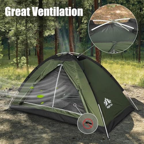 Night Cat 1 Person Tent Waterproof: Lightweight 1 Man Backpacking Tent Easy Set Up Single Layer for Hiking Camping — view 6