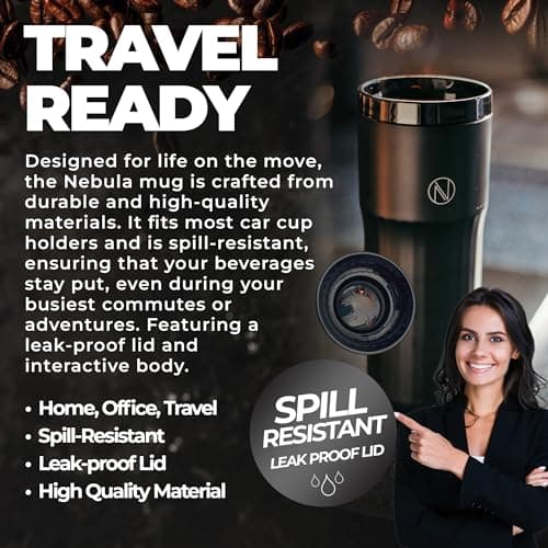 Nebula Smart Travel Mug | Temperature Controlled Flask | Black | 355ml — view 6