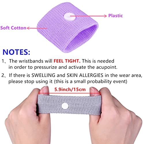 Anti Nausea Travel Sickness Wristbands, 2 Pairs Motion Sickness Bands — view 2