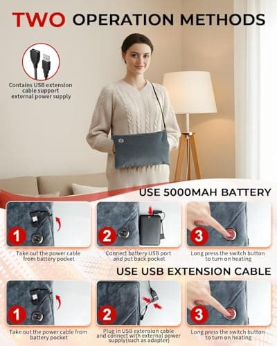 Olutula Rechargeable Hand Warmers, Portable Double Sided Heated Hand Warmer Body Warmer with 3 Heat Modes, Fast Electric Warming, Perfect Ideal Winter Hand Warmer Gift for Men Women Camping Outdoor — view 6