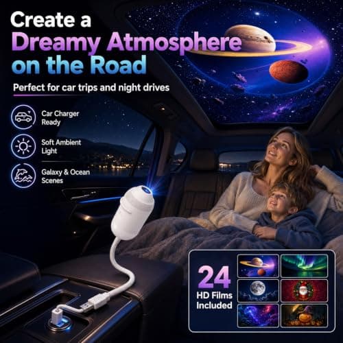 Galaxy Projector Night Light,2-in-1 5D HD Ceiling Star Projector — view 6