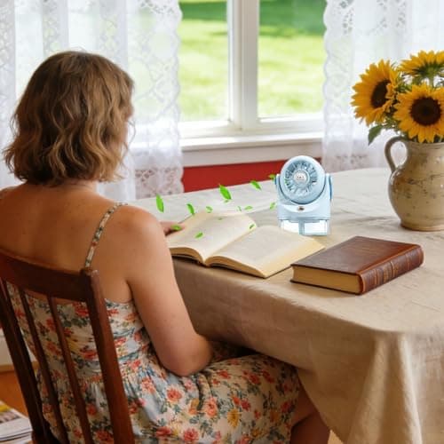 Fan with Mist - 3-Speed Quiet Battery Operated Small - Handheld Fan Portable Mister,for Bedroom Office School Summer Outdoor Travel Camping Hiking Beach Trip Women Kids — view 6