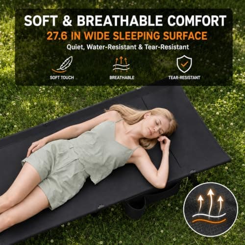 OVERMONT Portable Camping Bed for Adult - Ultralight with Pocket — view 2