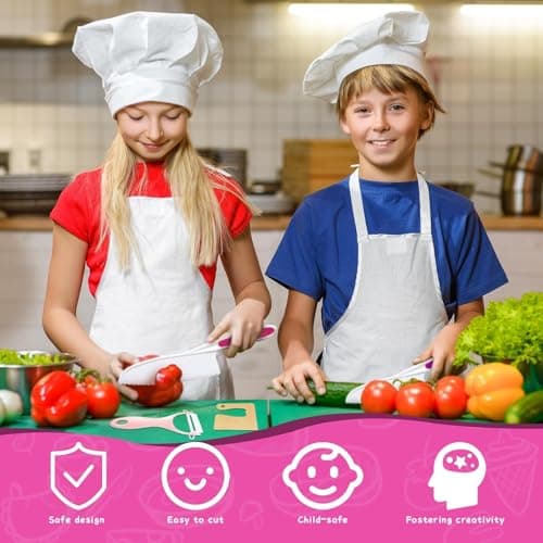 Kids kitchen knife Set for Chopping 24PCS Mini Chef Kids Cooking Knife Set with Toddler Knife,Foldable Storage Box,Crinkle Cutter,Cookie Cutters and more for 4 5 6 Years Boys Girls Birthday Gifts — view 4