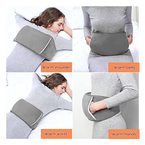 Hot Water Bottle with Cover,Rubber Warm Hot Water Bag with Soft Plush Waist Cover Belt Hot Water Bottle Pouch for Pain Relief Neck,Shoulder, Hands,Back, Legs,Waist — view 3