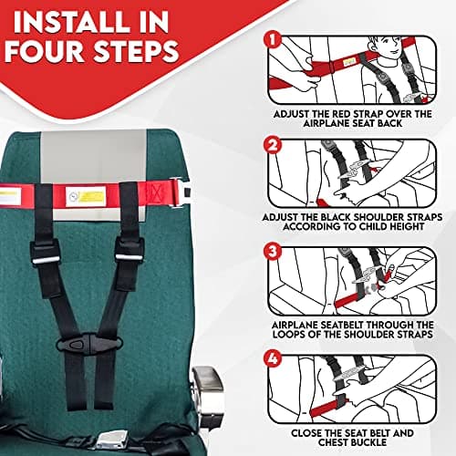 Child Airplane Safety Travel Harness, Upgraded with Metal Buckle, The Safety Restraint System Will Protect Your Child from The unsuspected. - Airplane Kid Travel Accessories for Aviation Travel Use — view 6